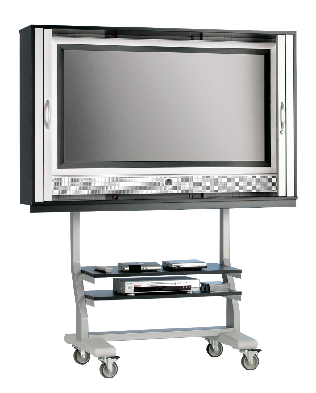 Tv-trolley, tv-rek voor televisies tot 40 inch, 90 x 78 cm, met 2 vaste planken