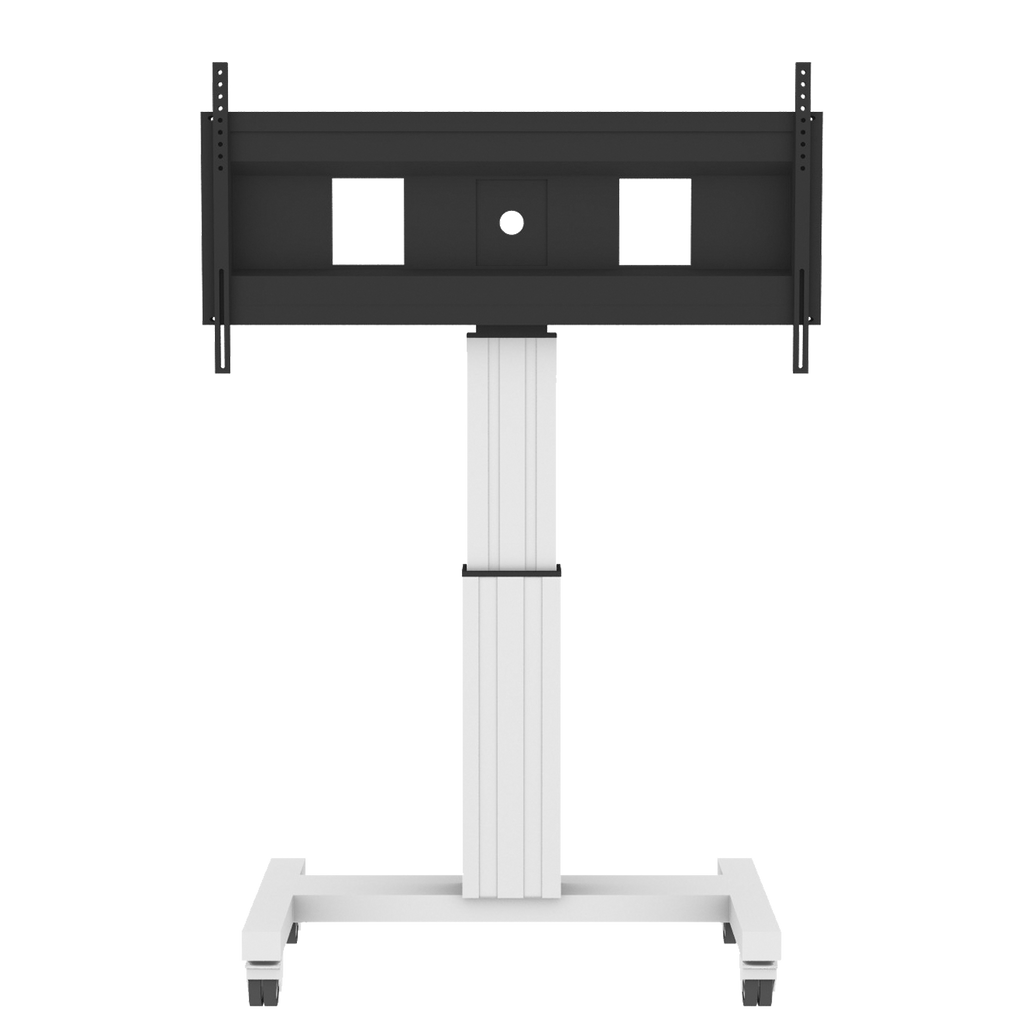 Elektrisch in hoogte verstelbaar XL tv-rolstatief, verrijdbaar monitorstatief, 50 cm slag