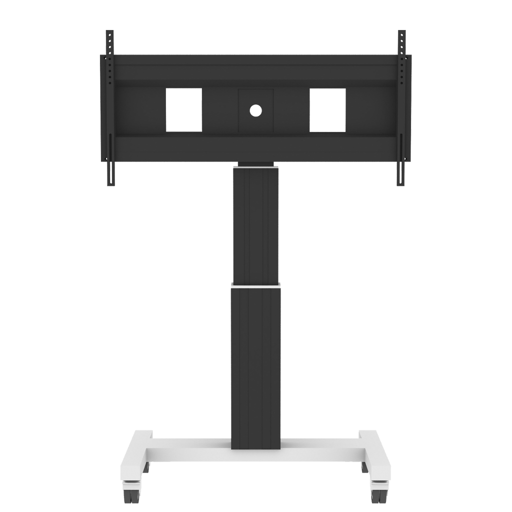 Elektrisch in hoogte verstelbaar XL tv-rolstatief, verrijdbaar monitorstatief, 50 cm slag
