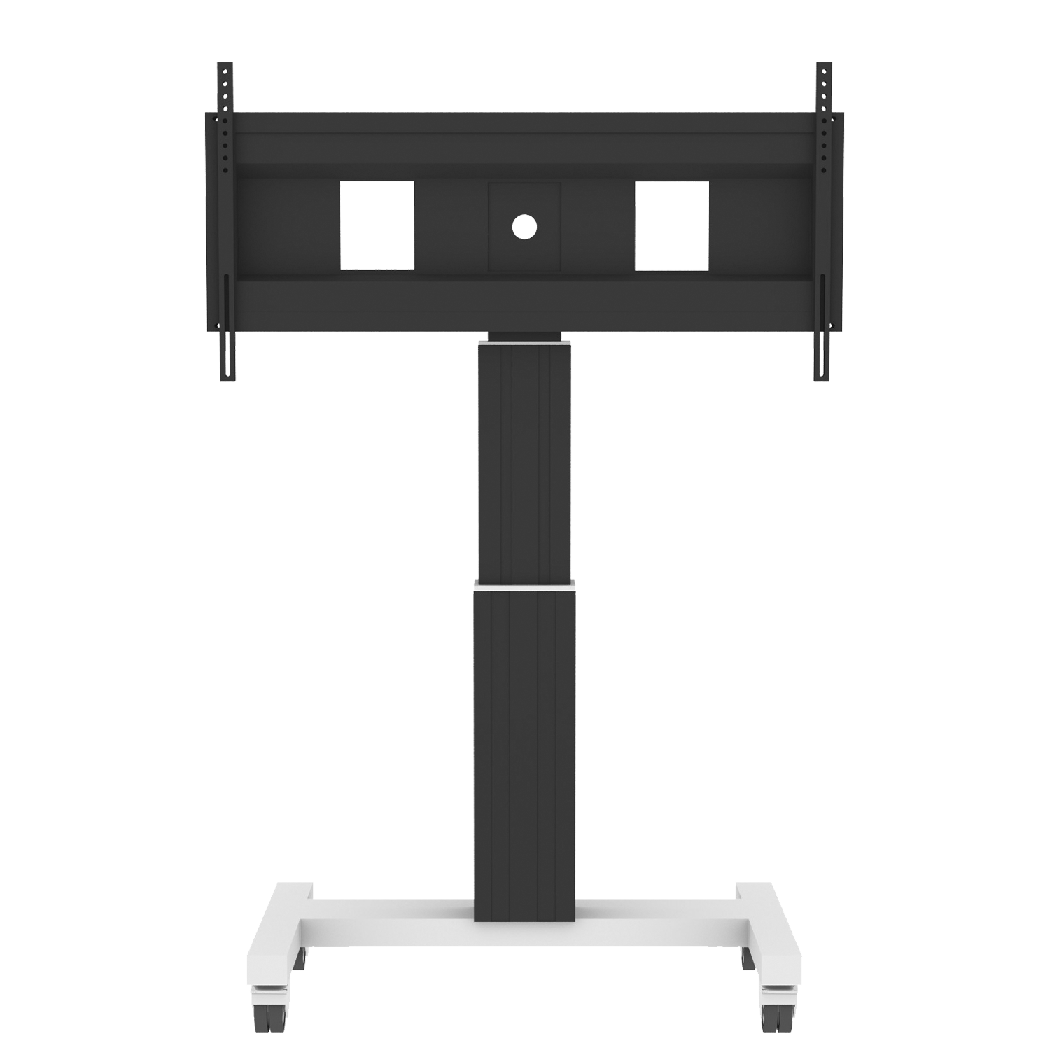 Elektrisch in hoogte verstelbaar XL tv-rolstatief, verrijdbaar monitorstatief, 50 cm slag