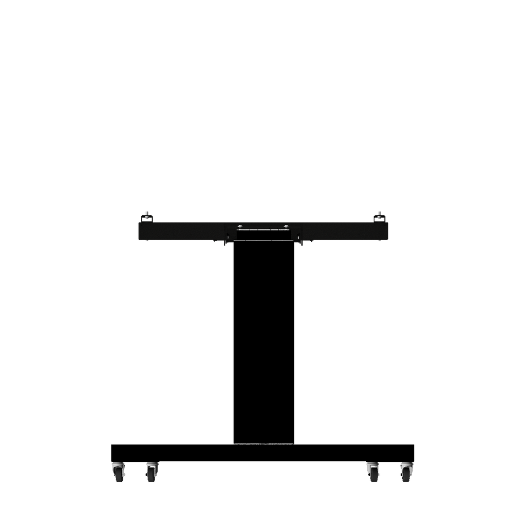 Elektrisch in hoogte verstelbare en kantelbare tv-trolley, verrijdbare monitorstandaard, 50 cm slag