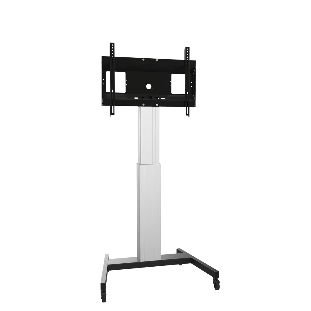 Elektrisch in hoogte verstelbare tv-trolley, verrijdbaar monitorstatief, 50 cm slag