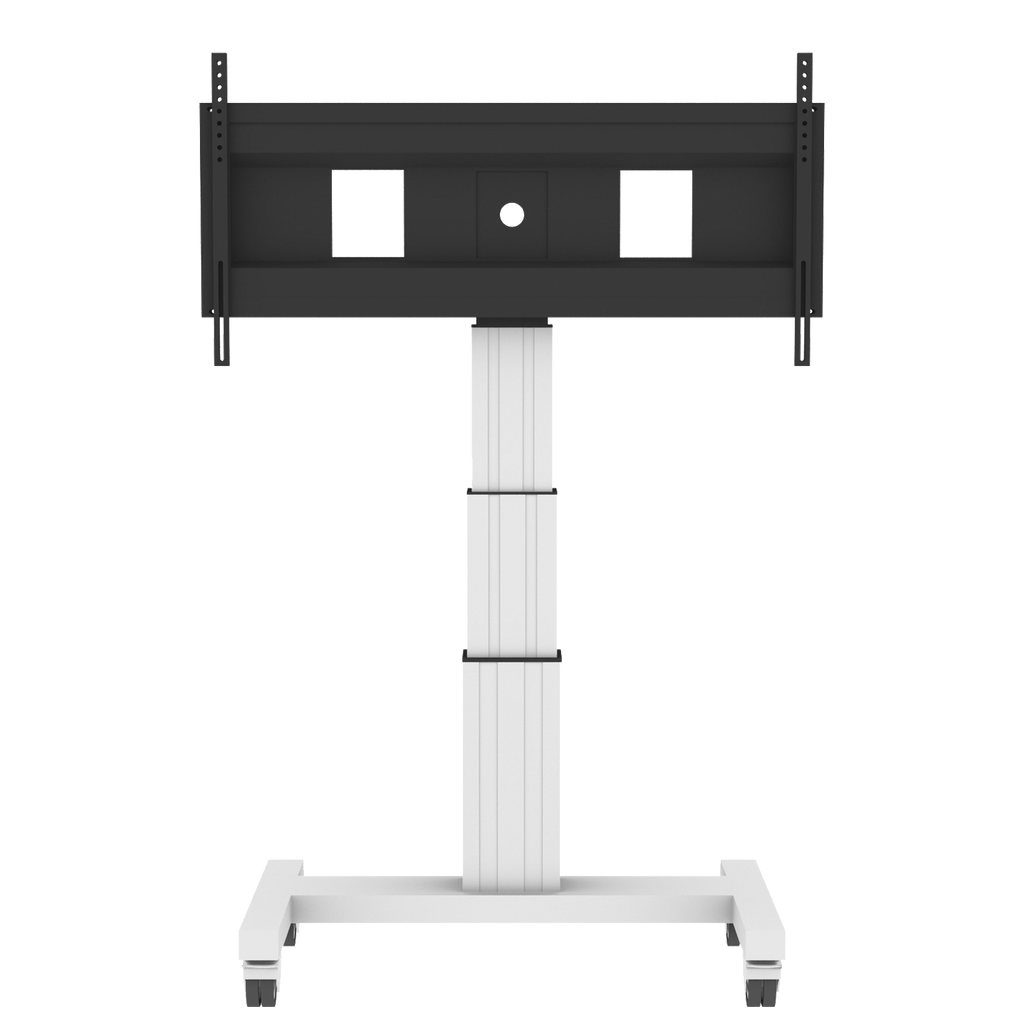 Elektrisch in hoogte verstelbaar XL TV rolstatief, verrijdbaar monitorstatief, 70 cm slag