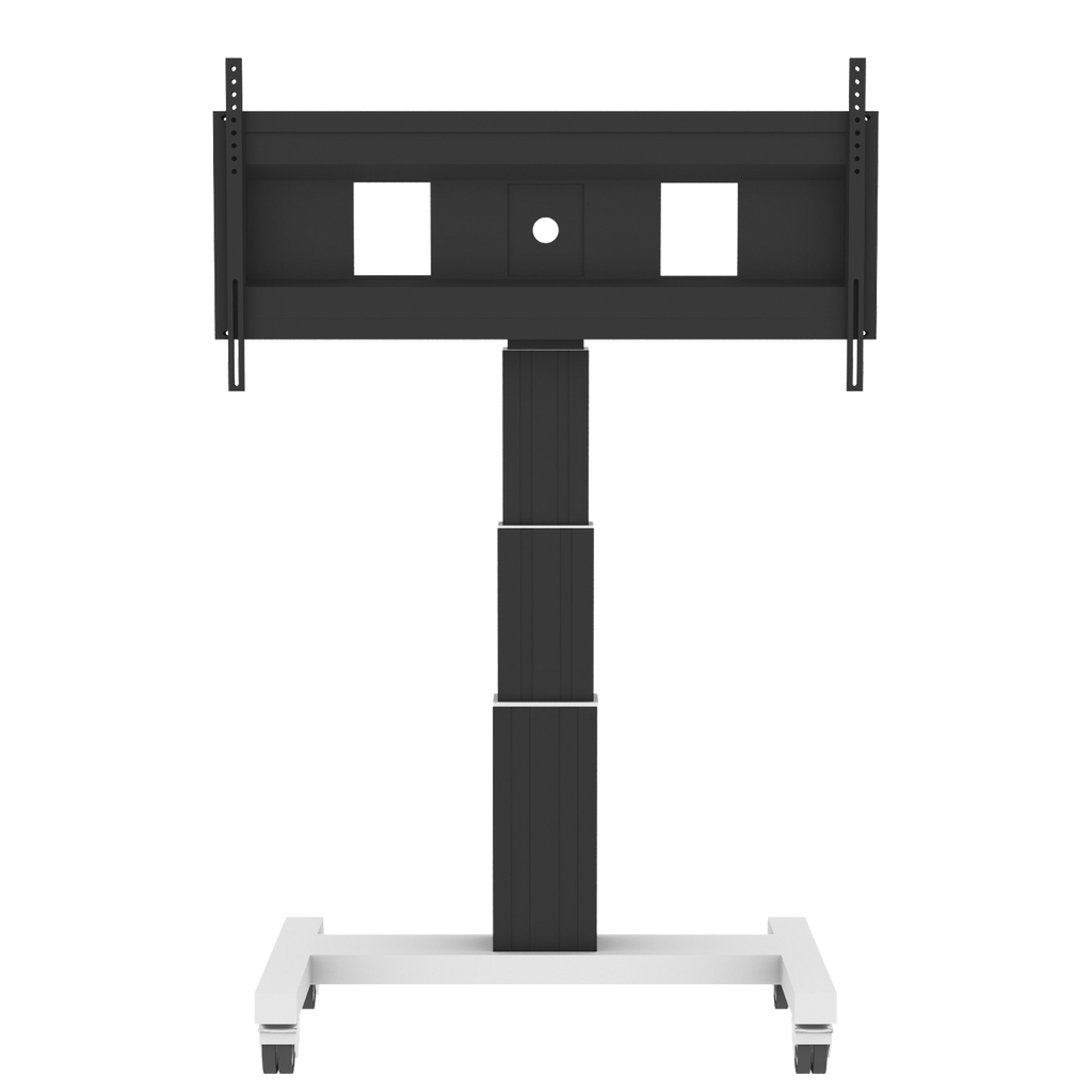 Elektrisch in hoogte verstelbaar XL TV rolstatief, verrijdbaar monitorstatief, 70 cm slag
