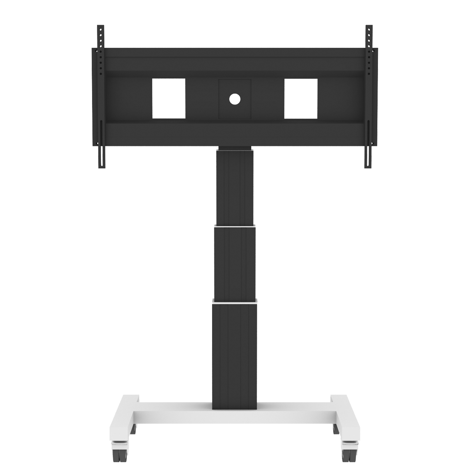 Elektrisch in hoogte verstelbaar XL TV rolstatief, verrijdbaar monitorstatief, 70 cm slag