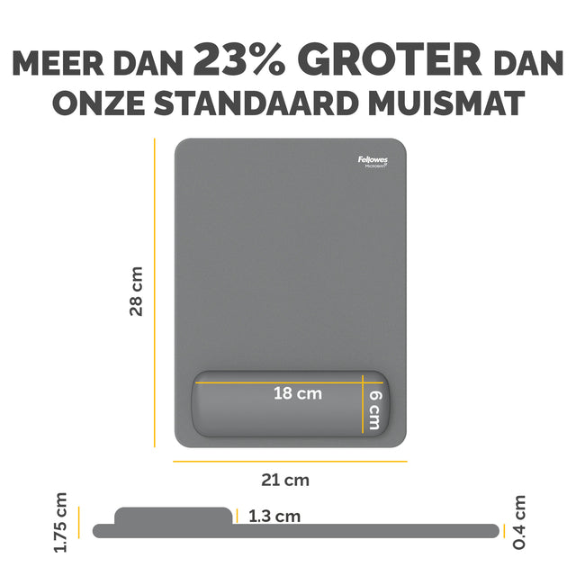 Muismat met polssteun Fellowes Breyta XL grijs