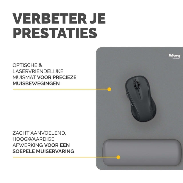 Muismat met polssteun Fellowes Breyta XL grijs