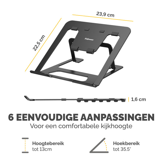 Laptopstandaard Fellowes Alumia zwart
