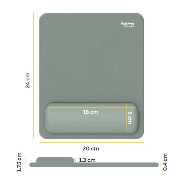 Muismat met polssteun Fellowes Breyta saliegroen