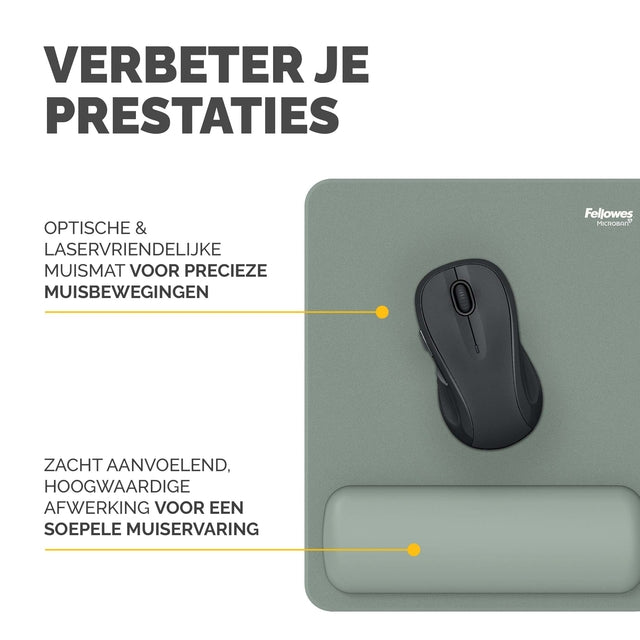 Muismat met polssteun Fellowes Breyta saliegroen