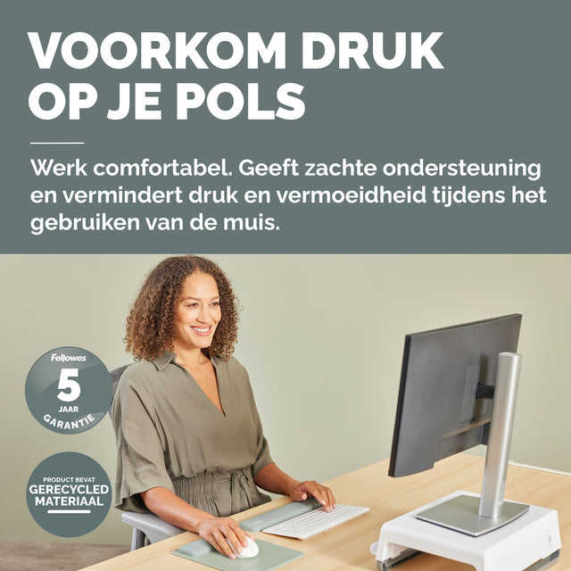 Muismat met polssteun Fellowes Breyta saliegroen