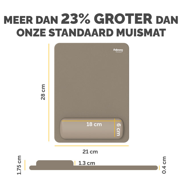 Muismat met polssteun Fellowes Breyta XL zand