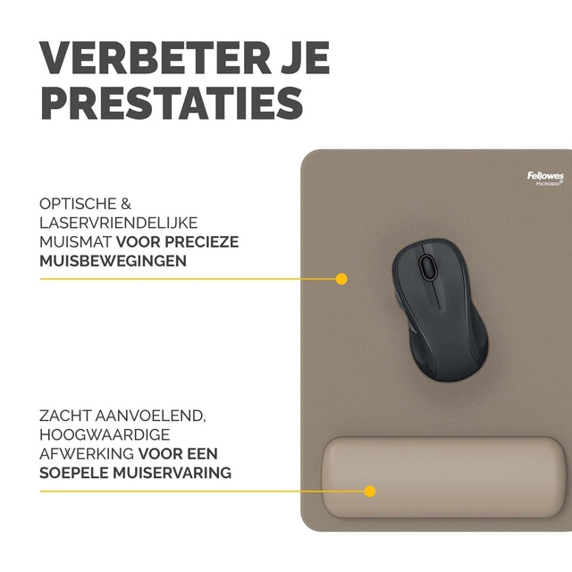 Muismat met polssteun Fellowes Breyta XL zand