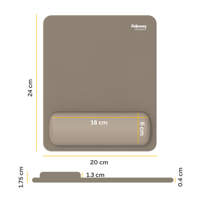 Muismat met polssteun Fellowes Breyta zand