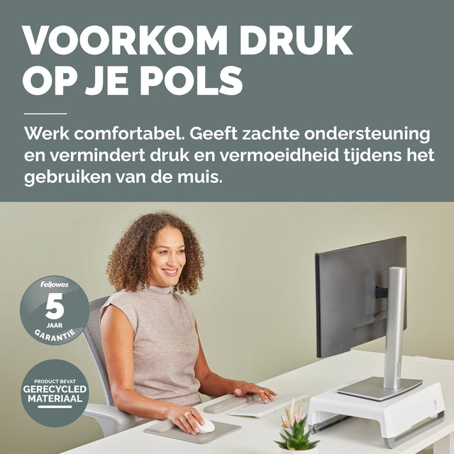 Muismat met polssteun Fellowes Breyta zand