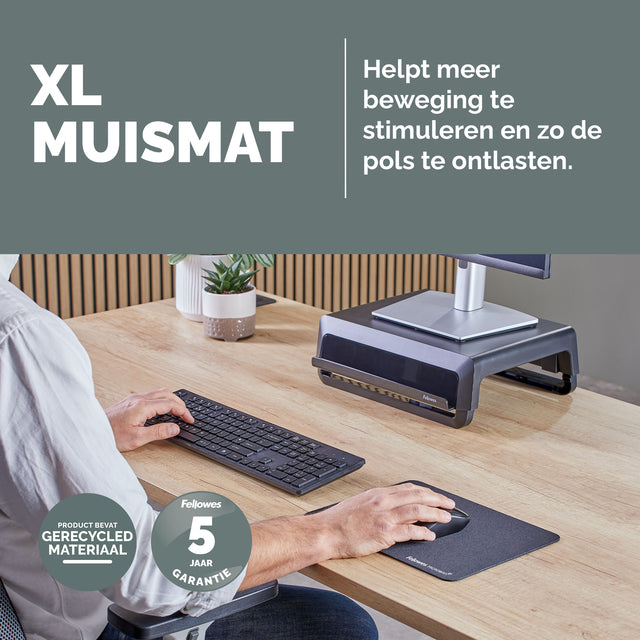 Muismat Fellowes Breyta XL zwart