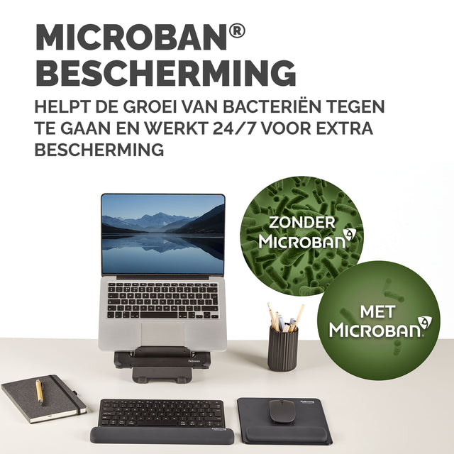 Muismat met polssteun Fellowes Breyta zwart