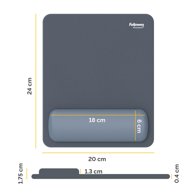 Muismat met polssteun Fellowes Breyta blauw