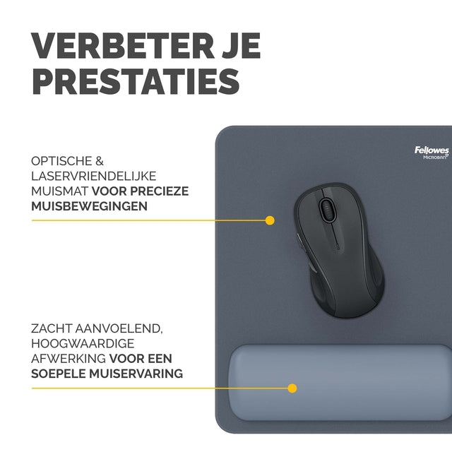 Muismat met polssteun Fellowes Breyta blauw