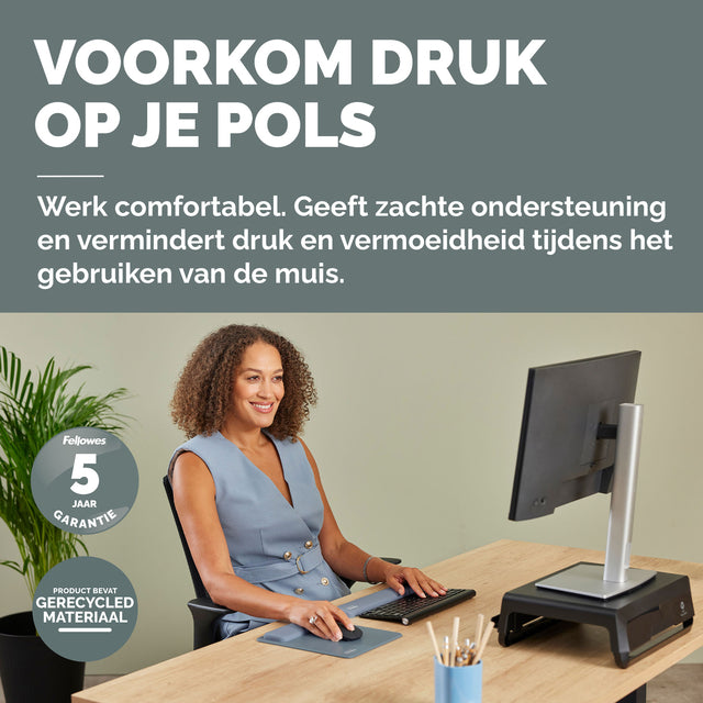 Muismat met polssteun Fellowes Breyta blauw