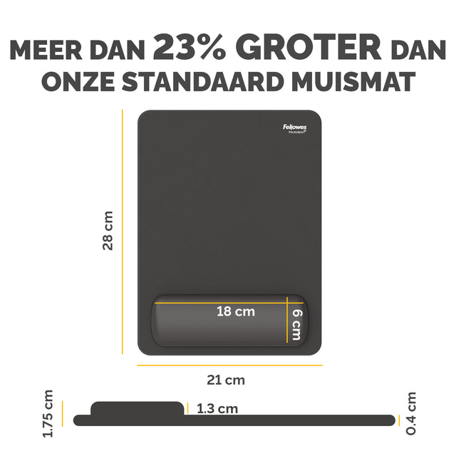 Muismat met polssteun Fellowes Breyta XL zwart