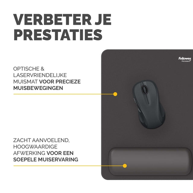 Muismat met polssteun Fellowes Breyta XL zwart