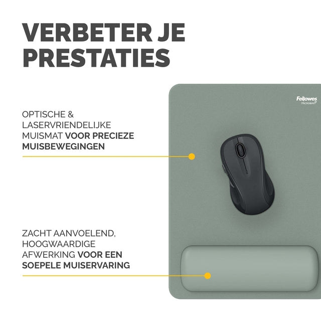 Muismat met polssteun Fellowes Breyta XL saliegroen