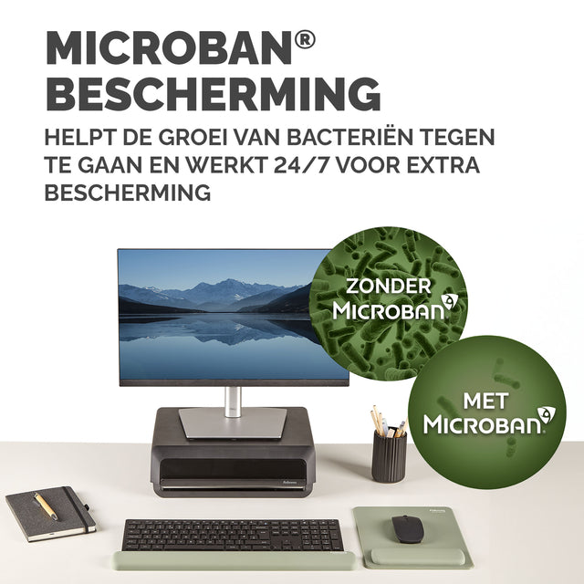 Muismat met polssteun Fellowes Breyta XL saliegroen