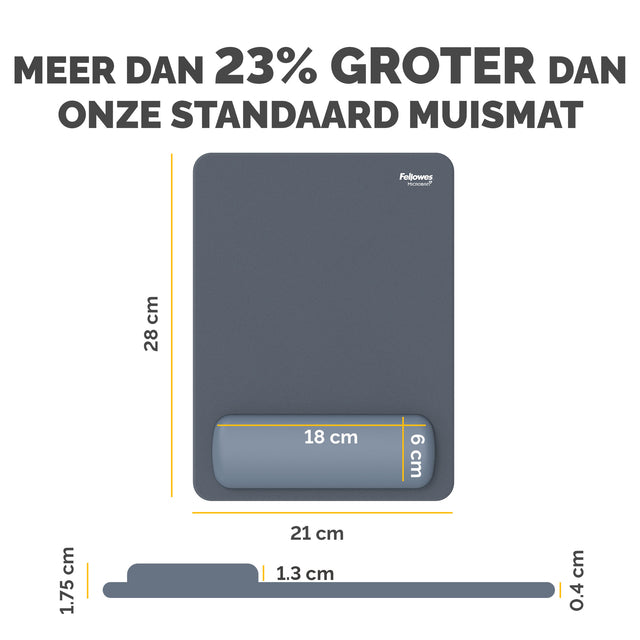 Muismat met polssteun Fellowes Breyta XL blauw