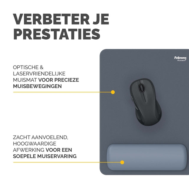 Muismat met polssteun Fellowes Breyta XL blauw