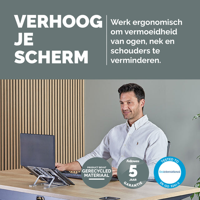 Laptopstandaard Fellowes Alumia zilver