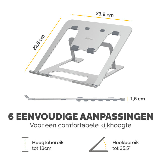 Laptopstandaard Fellowes Alumia zilver