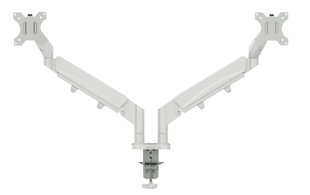 Monitorarm Leitz Ergo ruimtebesparend dubbel grijs