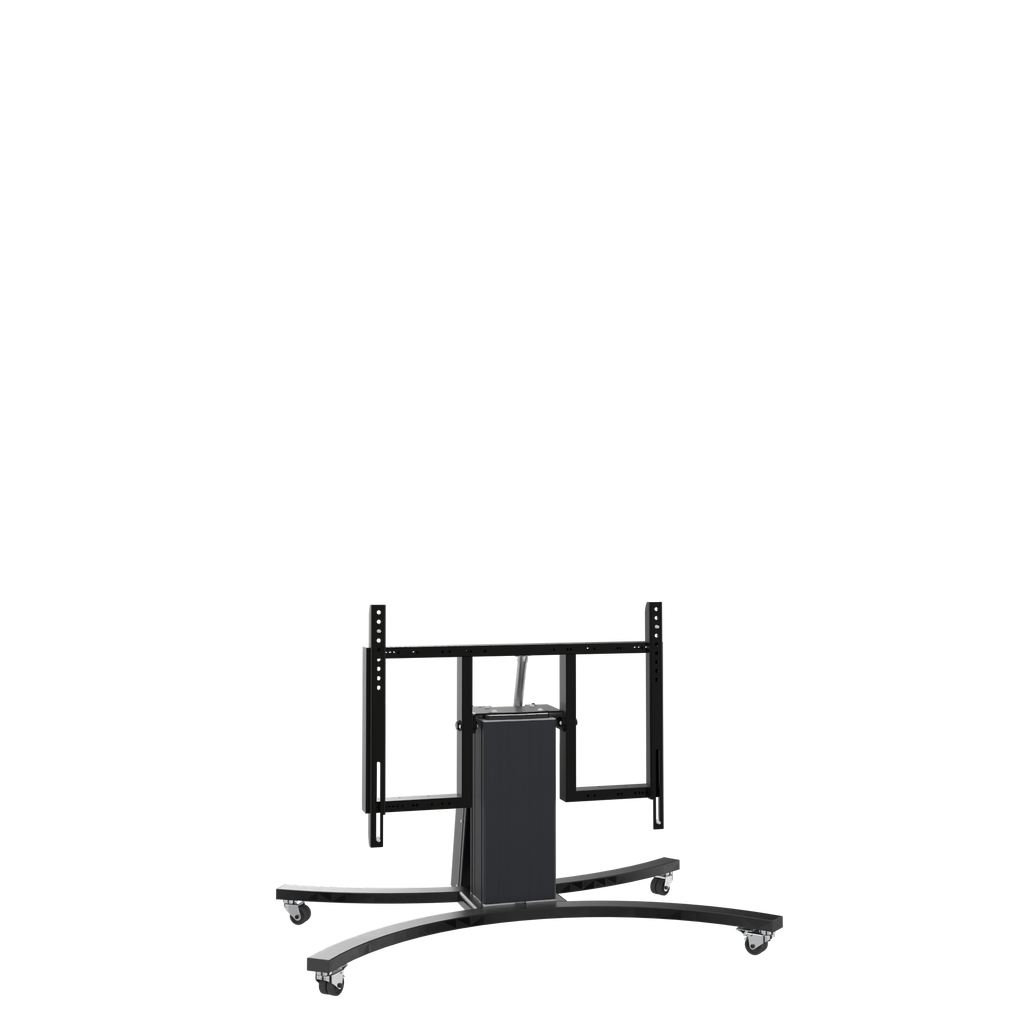 Elektrisch in hoogte verstelbare en kantelbare tv-trolley, verrijdbare monitorstandaard, slag 28 cm