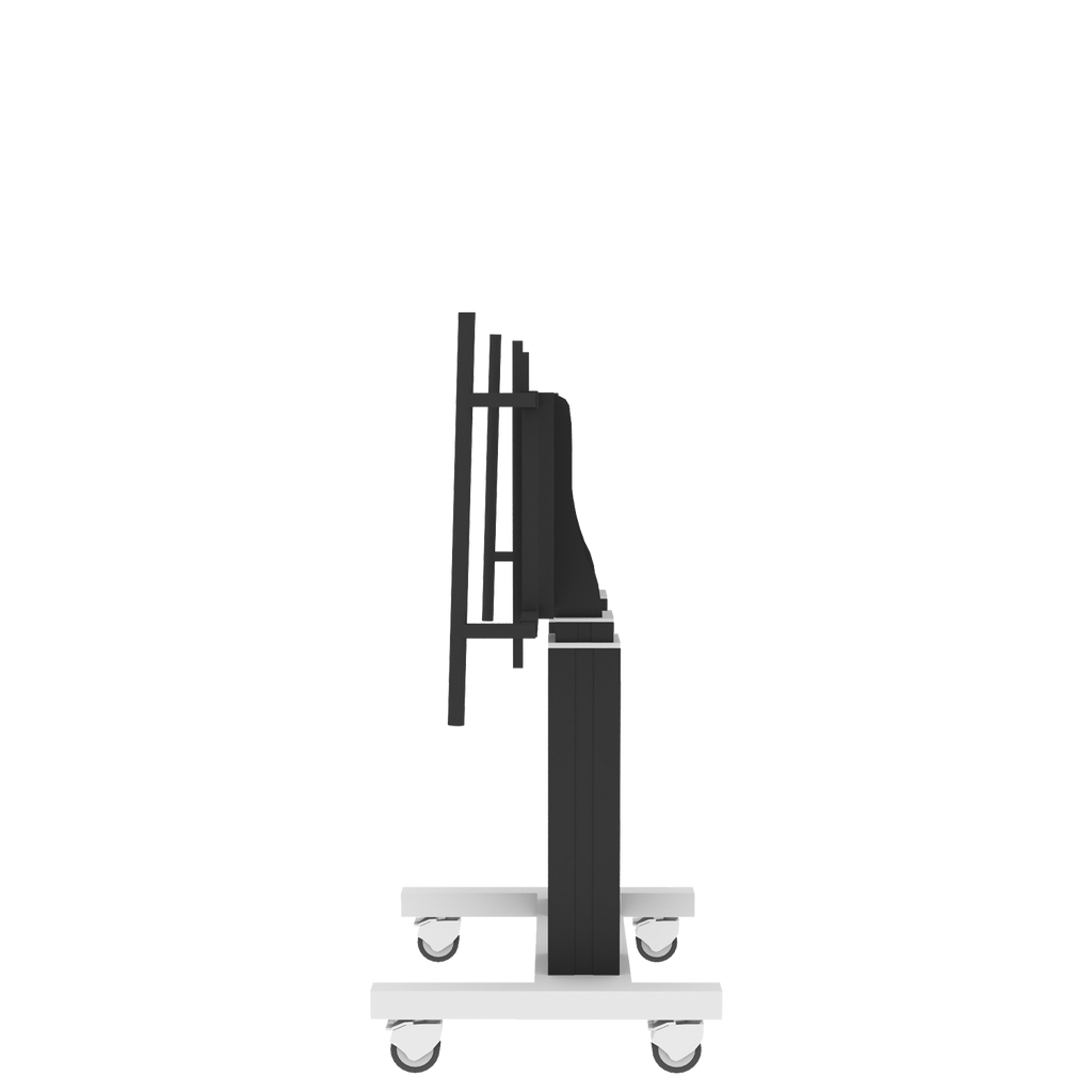 Elektrisch in hoogte verstelbare heavy duty XL tv-trolley, verrijdbaar monitorstatief met 50 cm slag en grote handgrepen