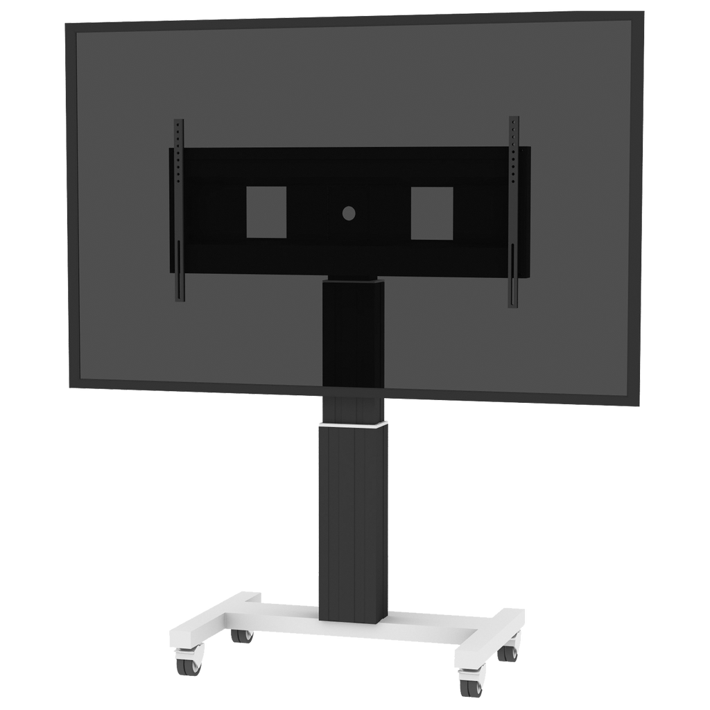 Elektrisch in hoogte verstelbaar XL tv-rolstatief, verrijdbaar monitorstatief, 50 cm slag