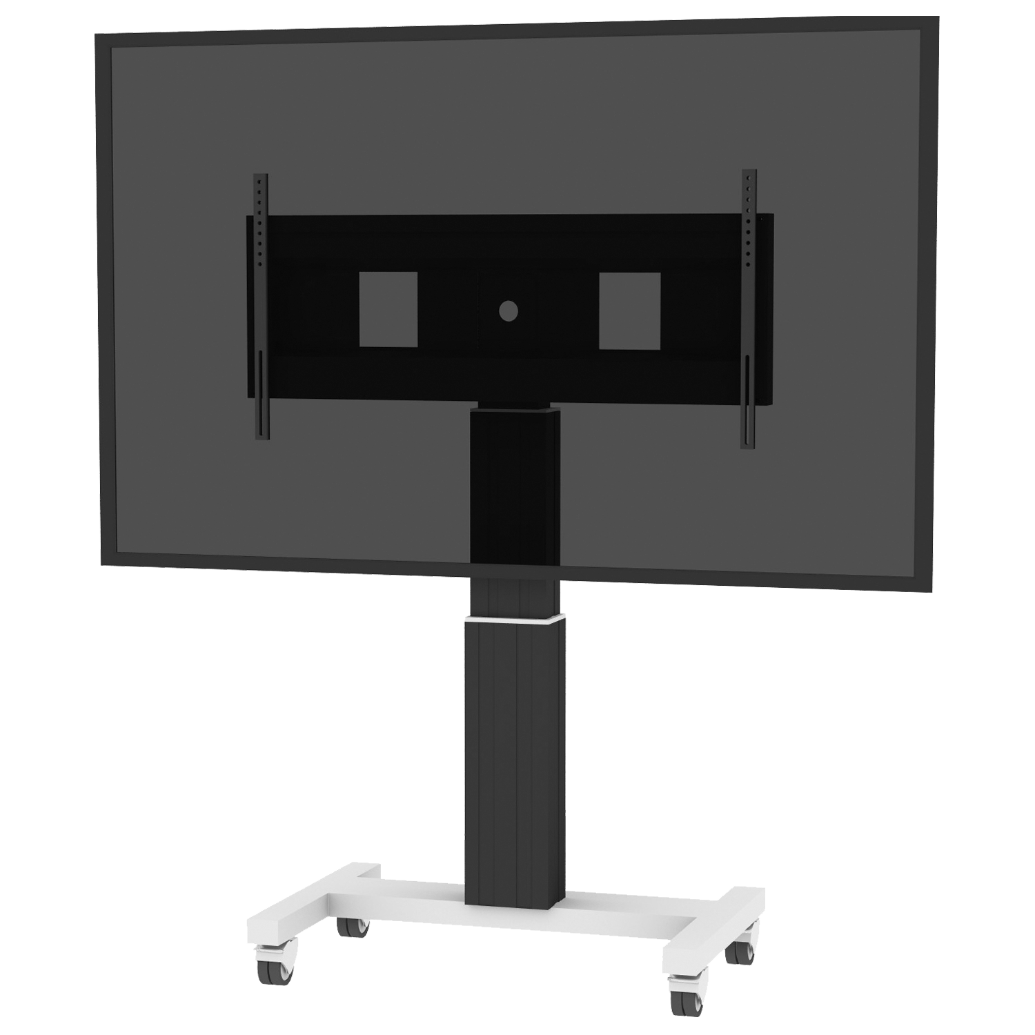 Elektrisch in hoogte verstelbaar XL tv-rolstatief, verrijdbaar monitorstatief, 50 cm slag