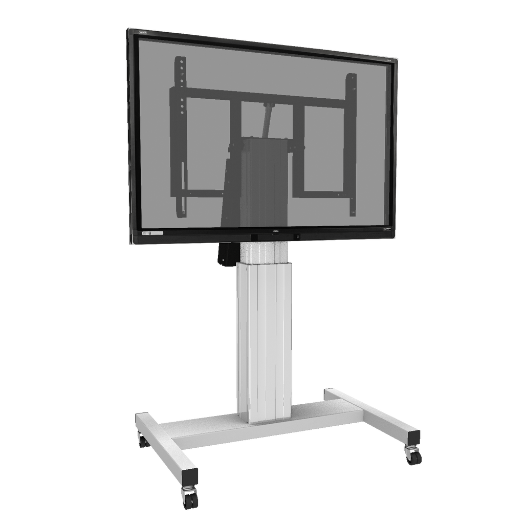 Verrijdbaar, elektrisch kantelbaar en hoogte verstelbaar TV standaard 84-134 cm voor 42 tot 84 inch schermen, H-onderstel