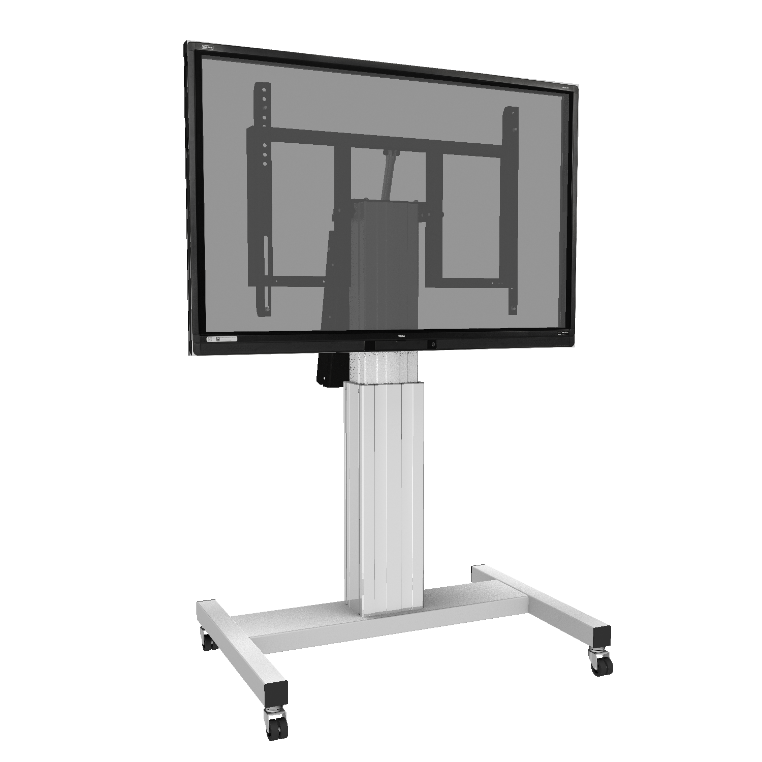 Verrijdbaar, elektrisch kantelbaar en hoogte verstelbaar TV standaard 84-134 cm voor 42 tot 84 inch schermen, H-onderstel