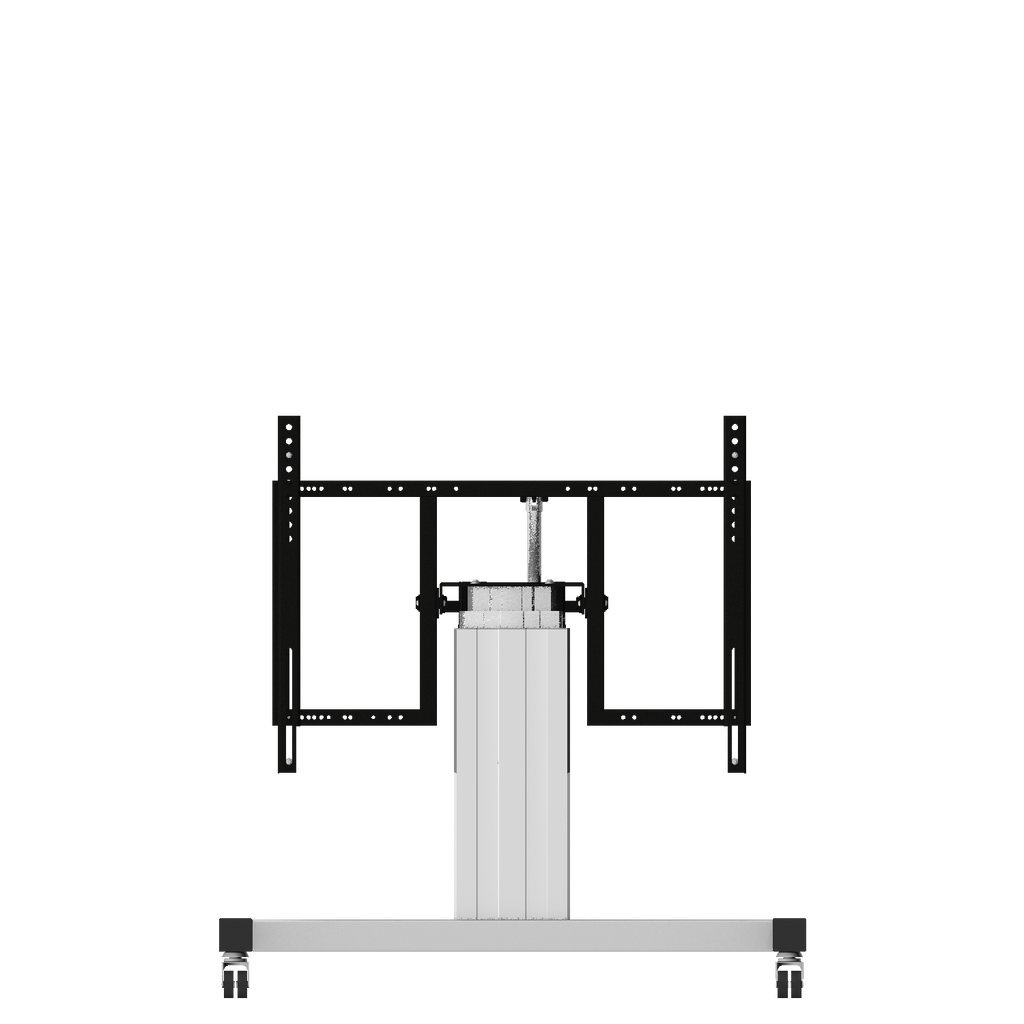Elektrisch in hoogte verstelbare en kantelbare tv-trolley, verrijdbare monitorstandaard, 70 cm slag