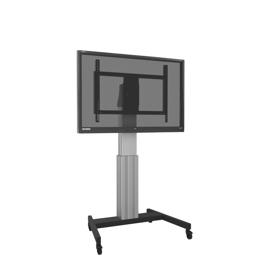 Verrijdbare, elektrisch in hoogte verstelbare digital signage monitorstandaard