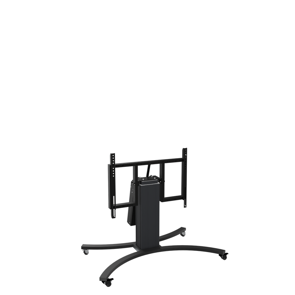 Elektrisch in hoogte verstelbare en kantelbare tv-trolley, verrijdbare monitorstandaard, 50 cm slag