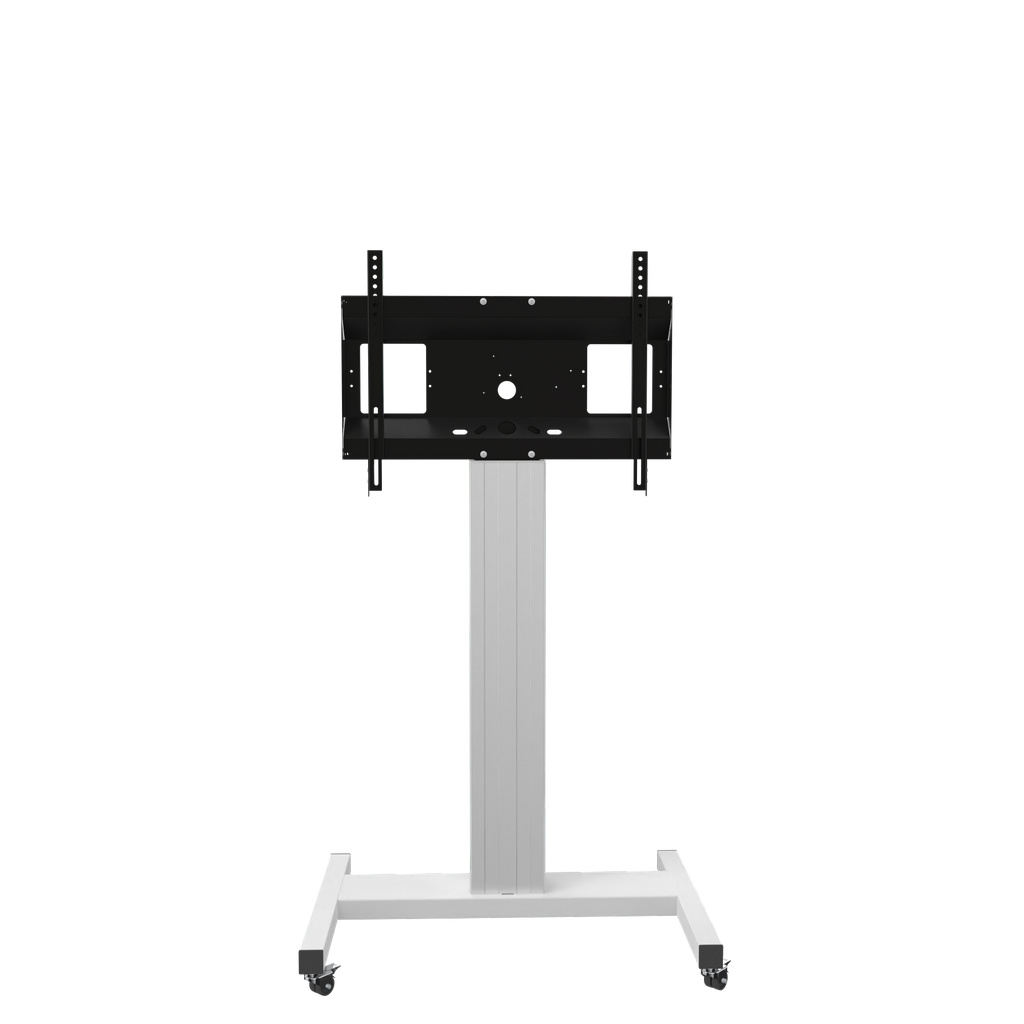 Tv-trolley, verrijdbaar statief met monitorbeugel, middendisplay 157 cm