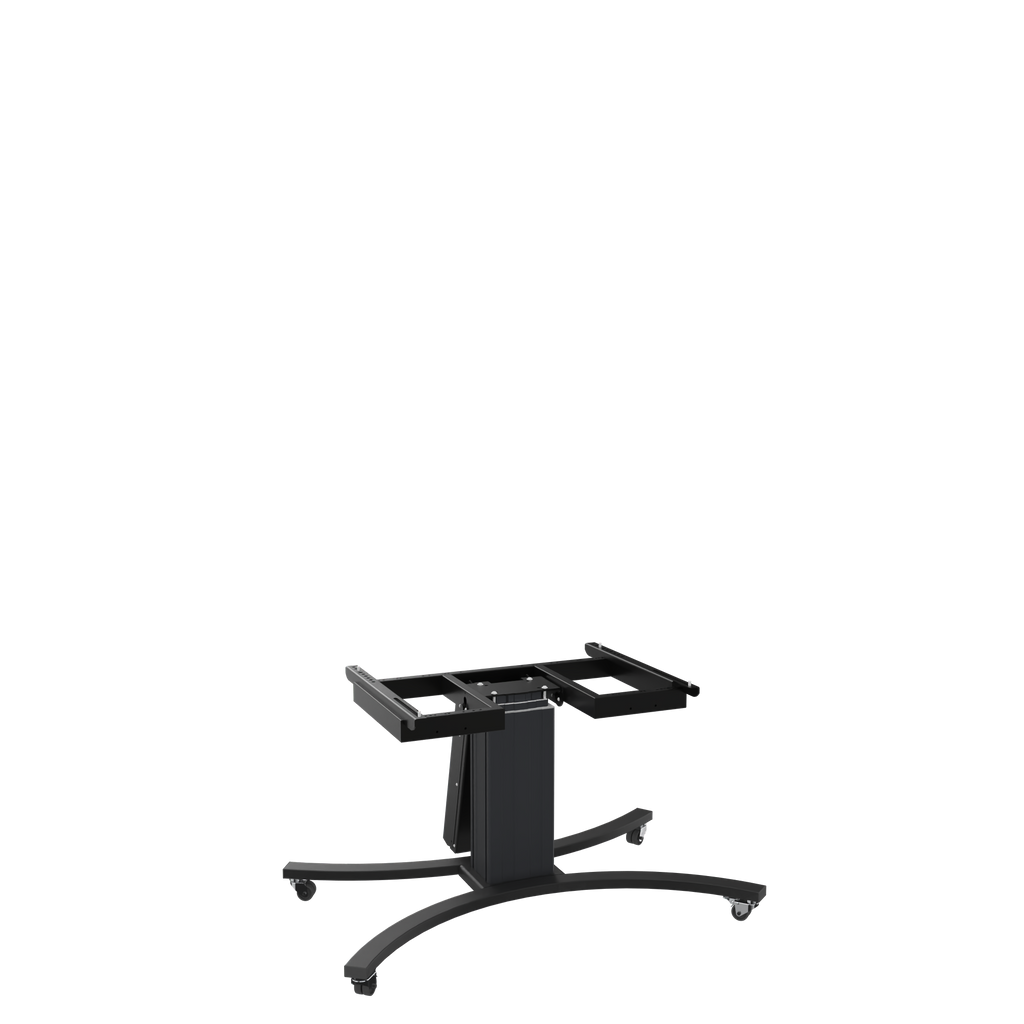 Elektrisch in hoogte verstelbare en kantelbare tv-trolley, verrijdbare monitorstandaard, 70 cm slag