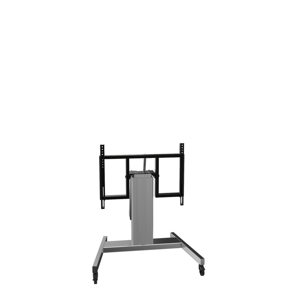 Elektrisch in hoogte verstelbare en kantelbare tv-trolley, verrijdbare monitorstandaard, 50 cm slag