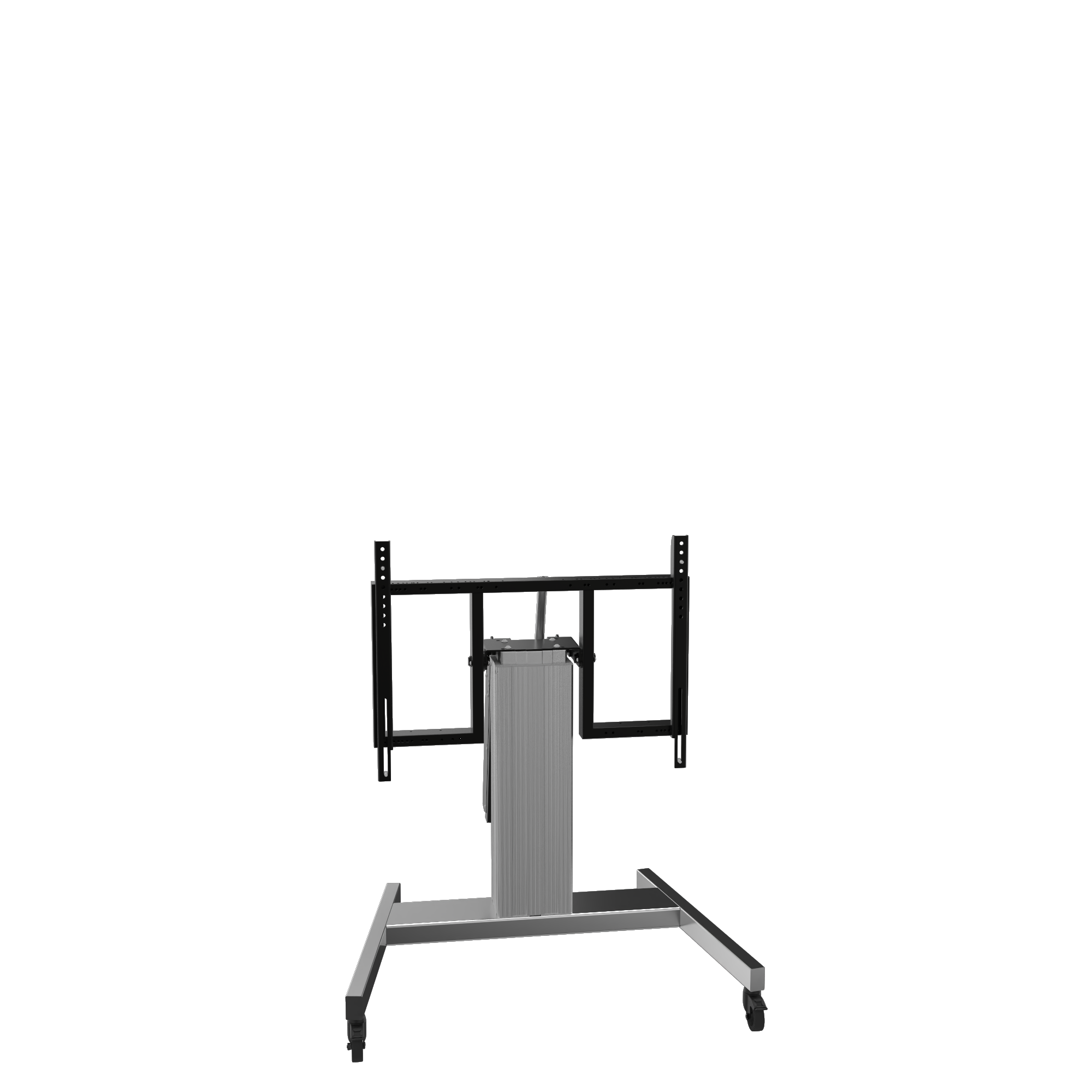 Elektrisch in hoogte verstelbare en kantelbare tv-trolley, verrijdbare monitorstandaard, 50 cm slag