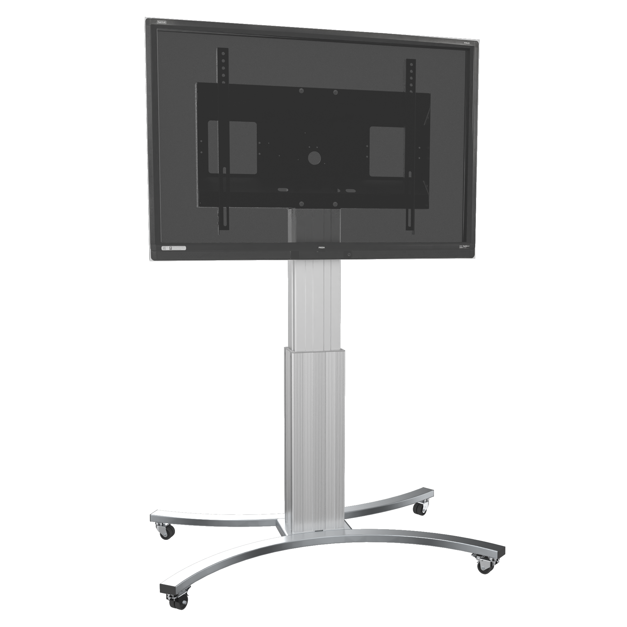 Elektrisch in hoogte verstelbaar rolstatief en verrijdbare houder voor displays met een slag van 50 cm