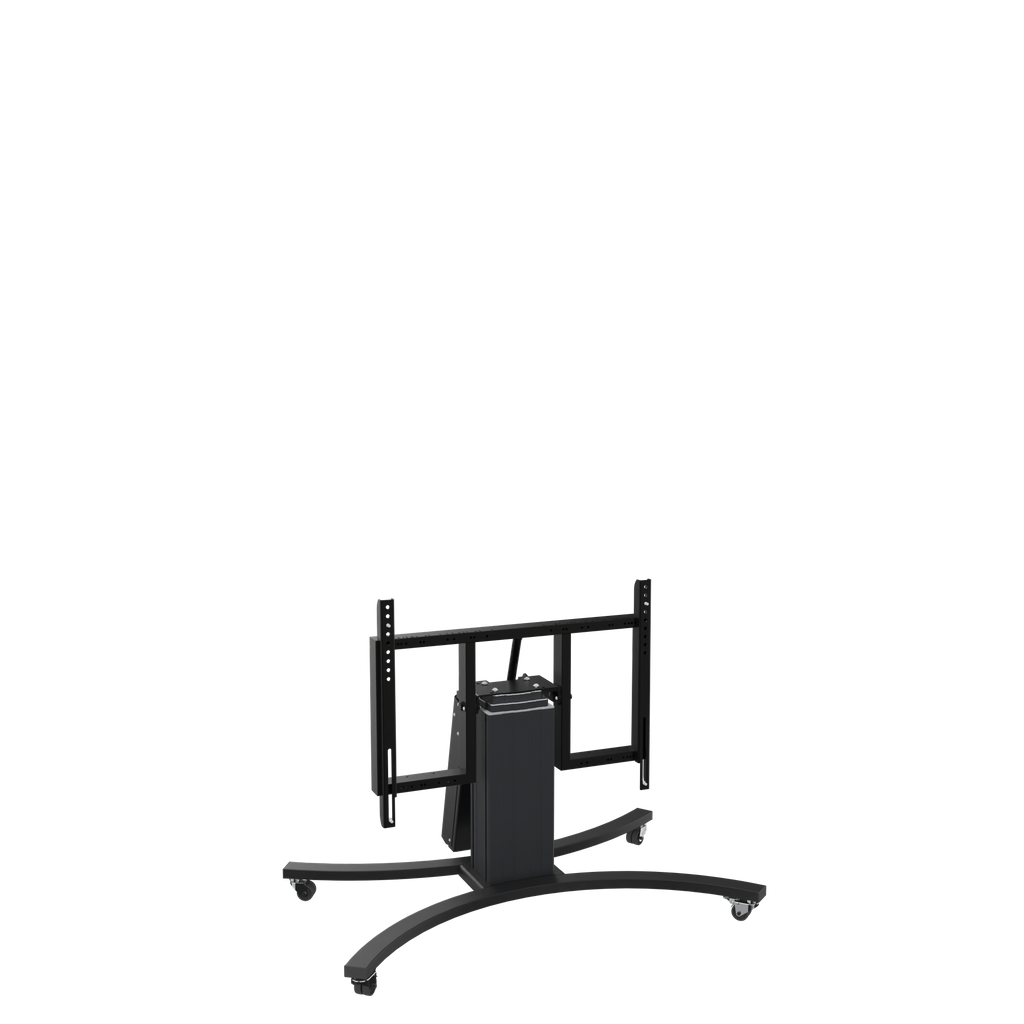 Elektrisch in hoogte verstelbare en kantelbare tv-trolley, verrijdbare monitorstandaard, 70 cm slag