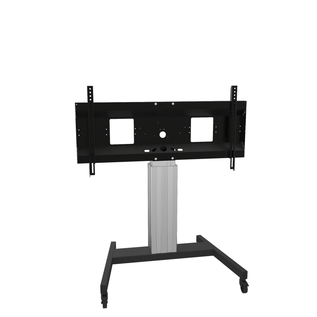 Elektrisch in hoogte verstelbaar XL tv-rolstatief, verrijdbaar monitorstatief, 50 cm slag