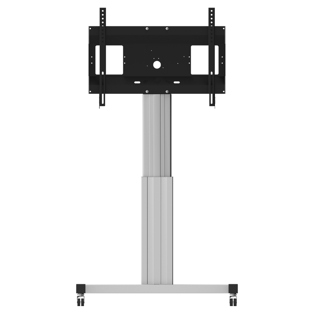 Verrijdbaar, elektrisch hoogte verstelbaar TV standaard 110-160 cm voor 42 tot 100 inch schermen, H-onderstel